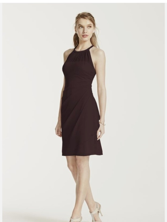David's Bridal Dresses & Skirts - David's Bridal Brown Halter Neck Mini Dress